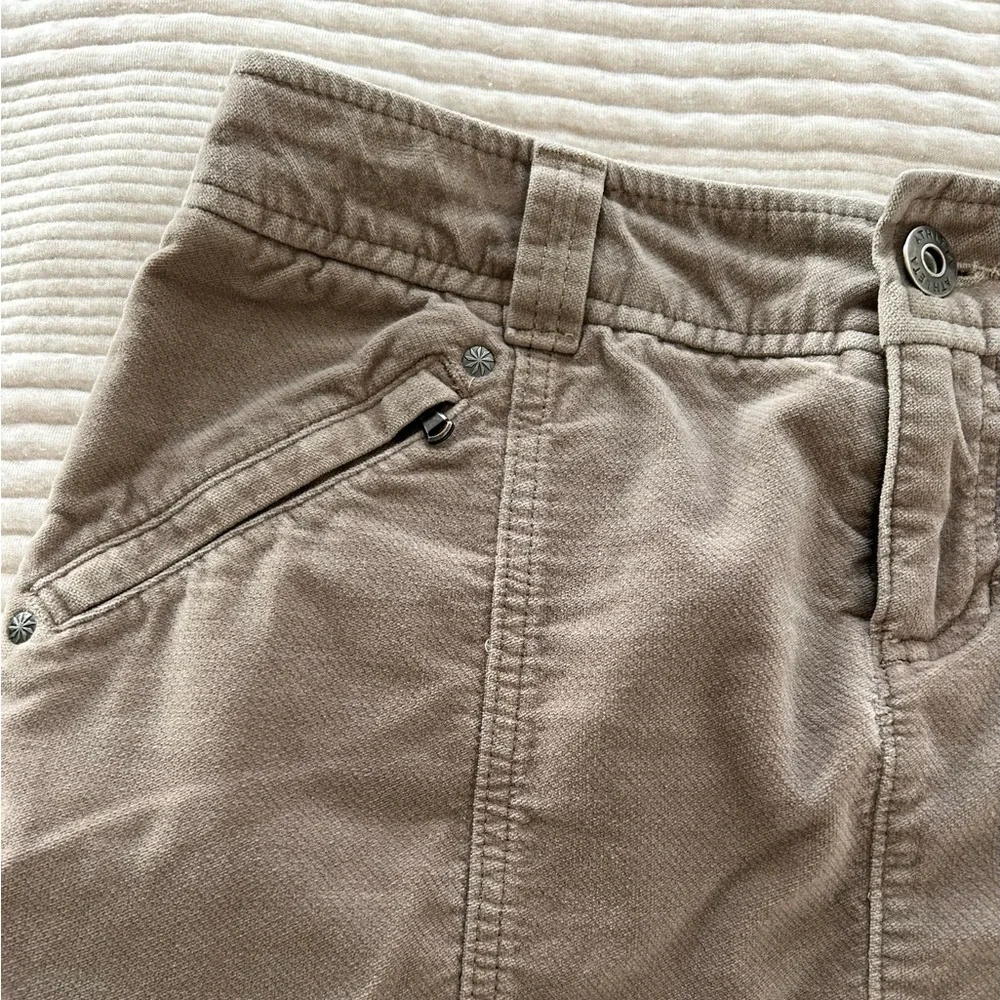 Athleta Roseville Taupe Brown Mini Skirt Velvet Texture Fall Women’s 6 - Picture 2 of 9